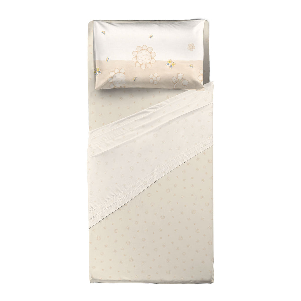 THUN® Completo Letto Matrimoniale in Cotone Elegance Beige