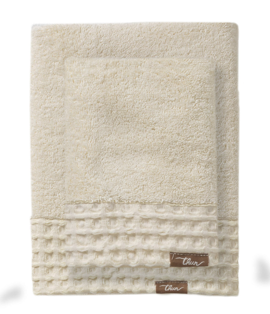 THUN® Set 2 Asciugamani Iconic Elegance 40x60 + 60x100 cm Tinta Unita Cream
