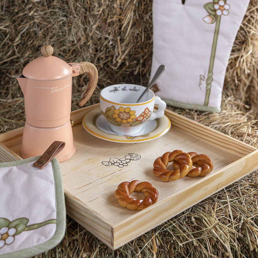 THUN® Set Vassoio con Guantone Grembiule e Presina Country Bloom Beige
