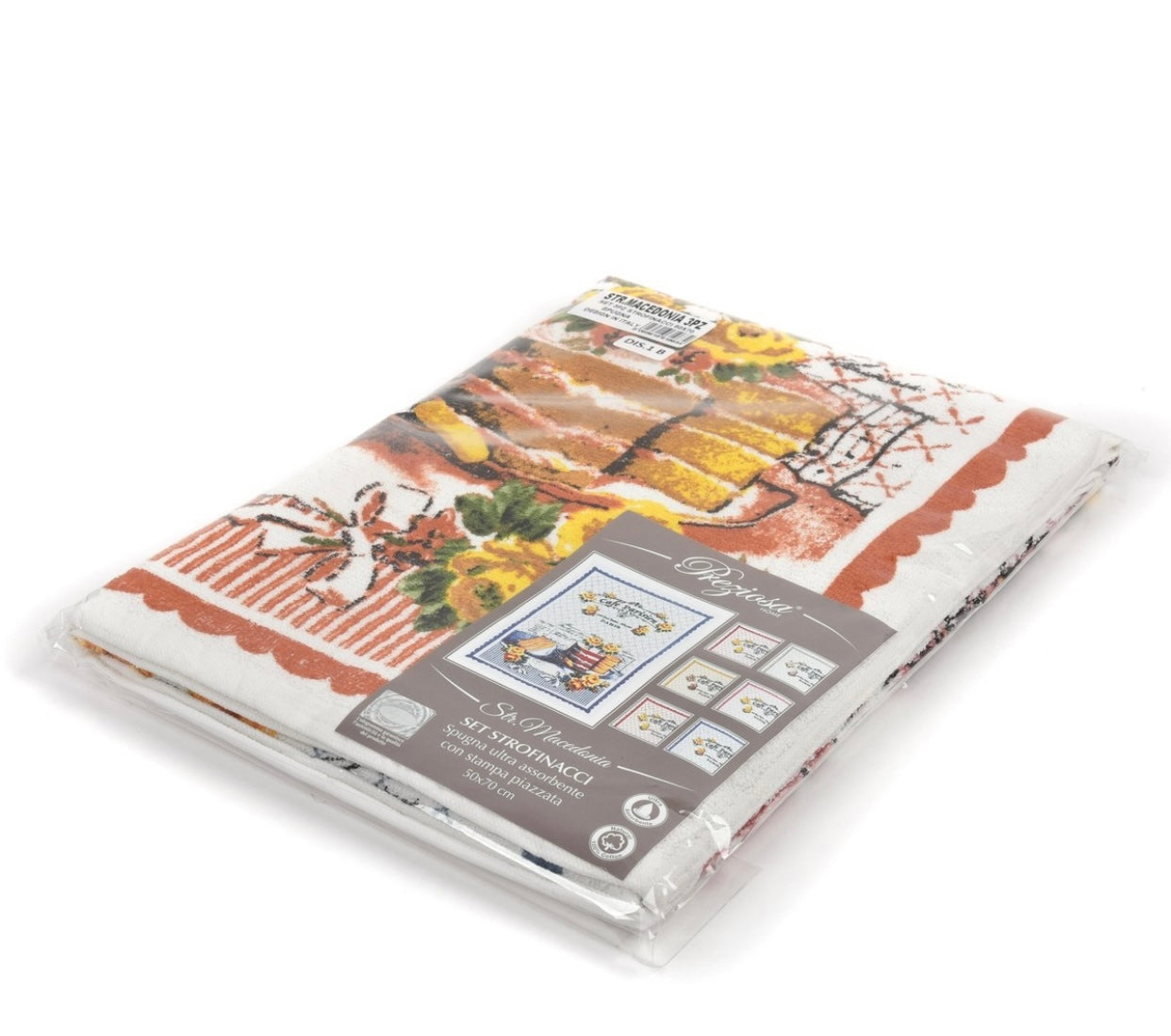 Set da 3 Strofinacci Preziosa Macedonia 100% cotone