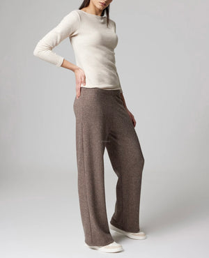 JADEA Pantalone morbido in maglia a coste
