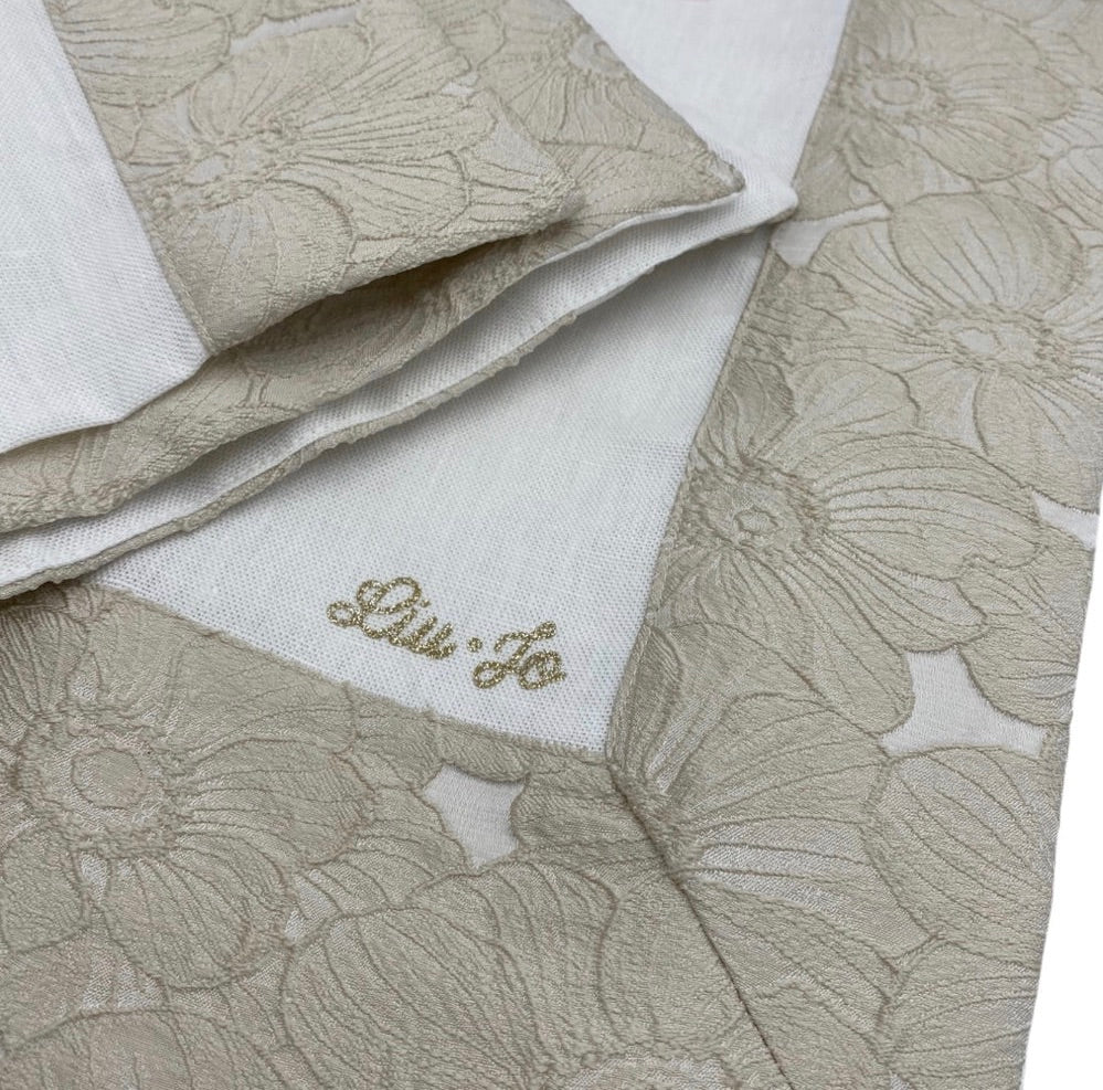Liu•Jo Runner Cassiopea 100% lino con orli ricamati Avorio Sabbia