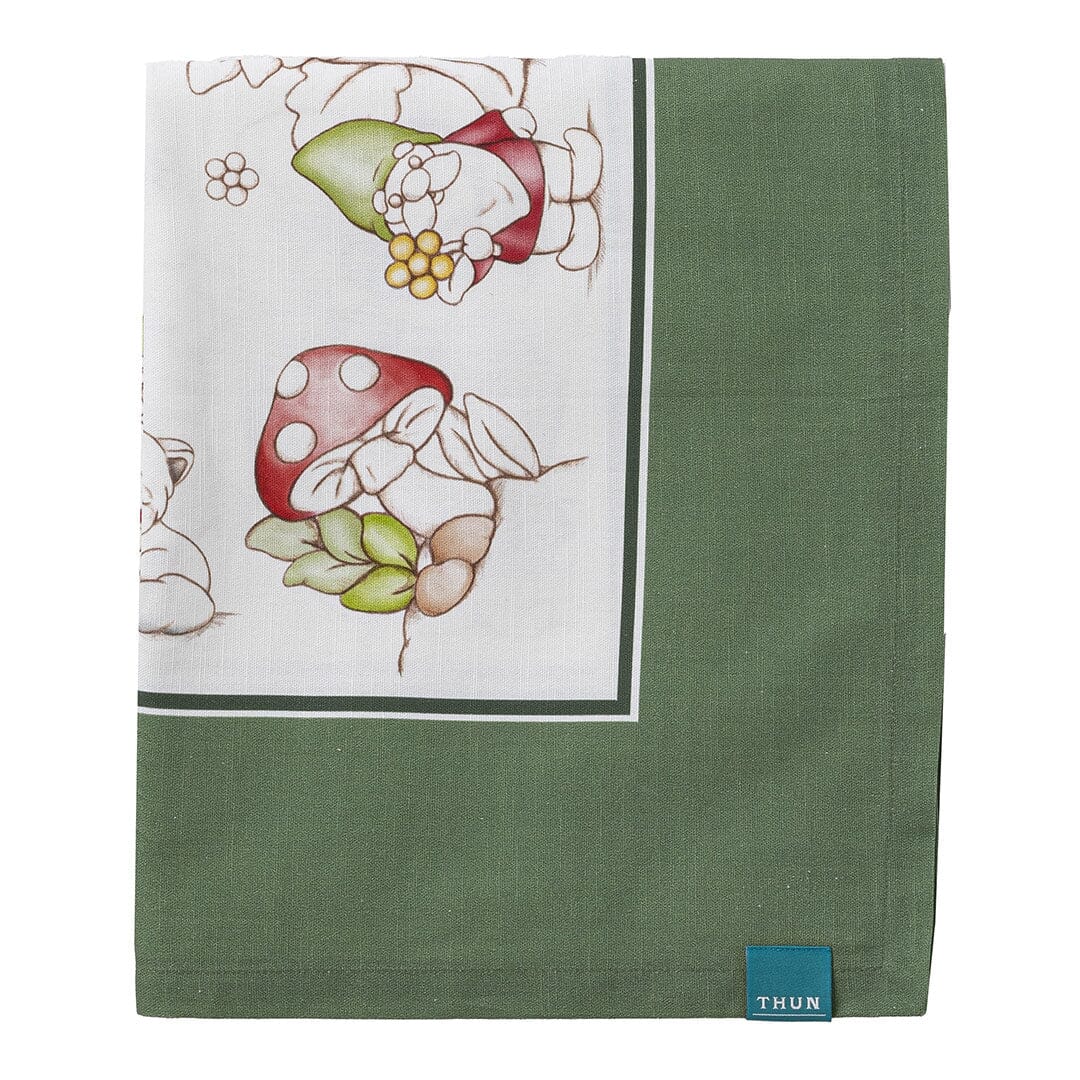 THUN® Tovaglia Inverno Incantato 6 posti 160x200 cm Gnomes Sage Green