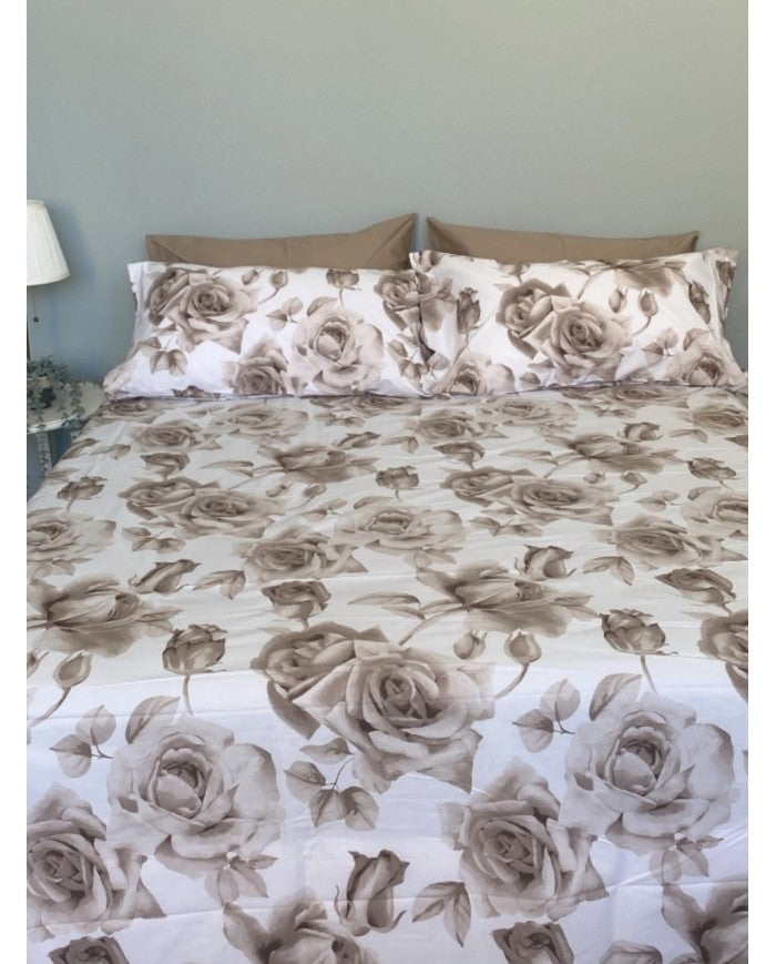 Completo lenzuola matrimoniale 100% cotone Maestri Cotonieri Malaga 4 federe