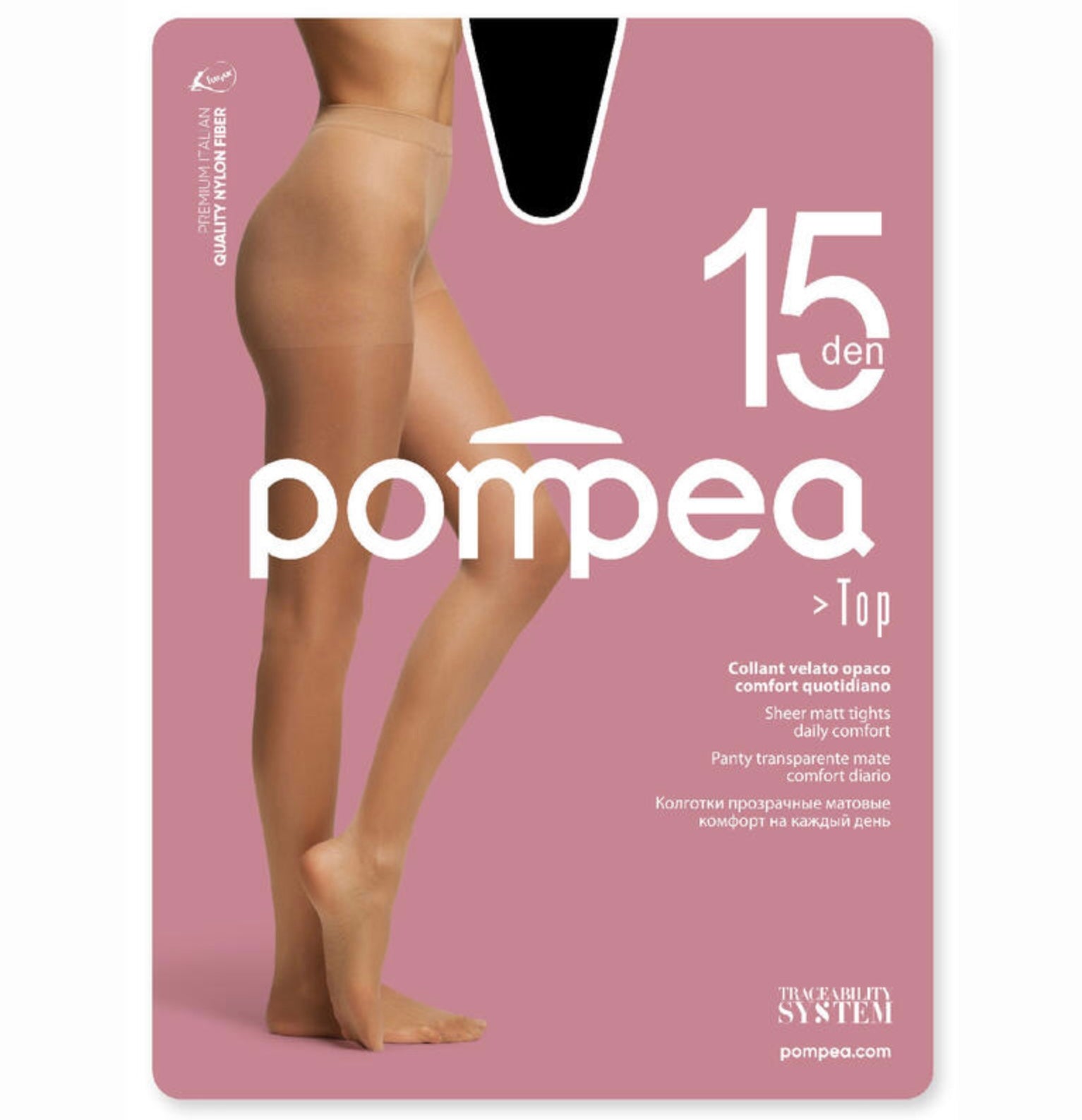 Pompea Confezione Da 6 Pezzi Collant Velato 15 Den Ultra Resistente